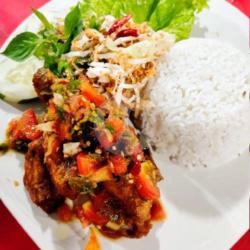 Paket Nasi Ayam Pecak Dada Free Teh Pucuk