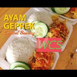 Penyetan Ayam ( Paha) Sambel Bawang   Nasi