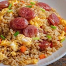 Nasi Goreng Sosis   Telur   Kerupuk