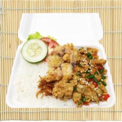 Rice Pack Tempe Orek Sambal Kencur Spesial Ayam Pok Pok