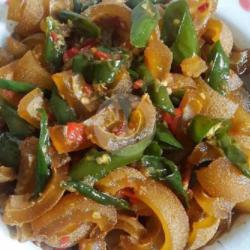 Nasi Kikil Cabe Ijo  Tumis Sayur