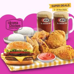 Super - 4 Aroma Chicken, Deluxe Burger, Rice & Rb