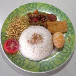 Nasi Campur Telur Bulat Bumbu Kare / Bumbu Bali