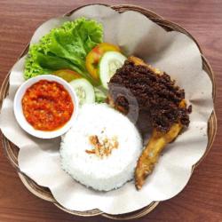 Nasi Ayam Goreng Bumbu Hitam Sambal Kalasan/bawang/ijo, Sambal Tulis Dinote