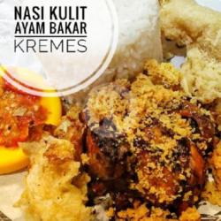 Nasi Kulit Ayam Bakar Kremes