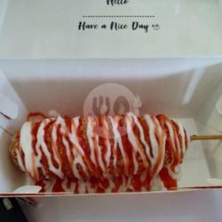 Corndog Sosis Mozarella Topping Saos Mayonaise