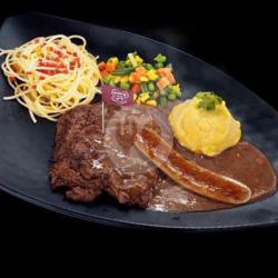 Beef Rib Eye & Sausage Steak 100gr