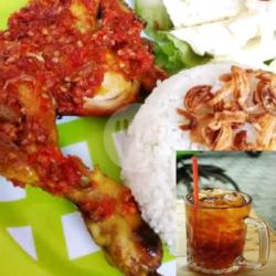 Paket Ayam Penyet Paha Jumbo   Nasi