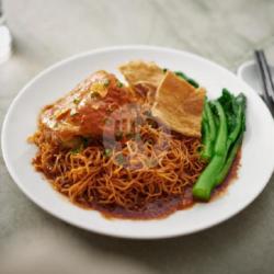 Dry Egg Noodle With Curry Chicken