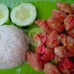 Sosis Geprek   Nasi