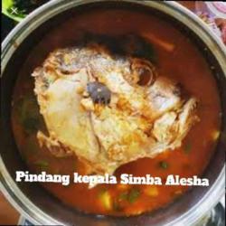 Pindang Kepala Simba Alesha   Nasi   Sambal   Lalapan