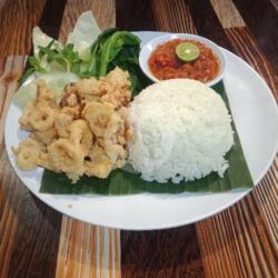 Tempong Cumi Tepung   Nasi