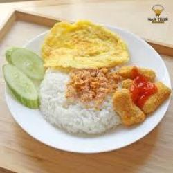 Nasi Chicken Nuget Telur Dadar