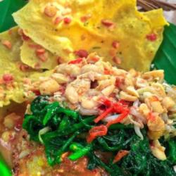 Sayur Tumpang    Telur Ceplok ! Peyek  Air Mineral