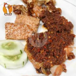 Ayam Penyet Sambel Ireng (pedas)