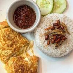 1 Nasi Omelette   1 Teh Es / Anget