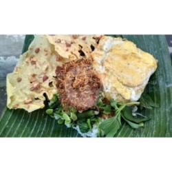 Nasi Pecel Empal   Telor Ceplok   Gorengan