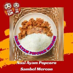 Paket Nasi Ayam Popcorn Sambel Mercon