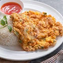 Nasi Putih Dan 2 Telur Rica Bawang