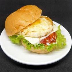 Burger Telur Ceplok Keju Kotak