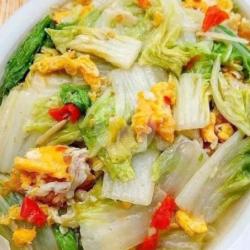 Tumis Sawi Putih Telor