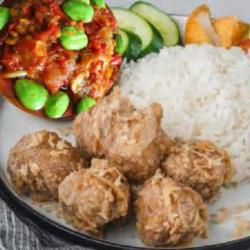 Nasi Bakso Goreng Sambel Pete