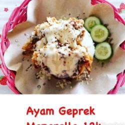 Ayam Geprek Toping Mozarella   Nasi