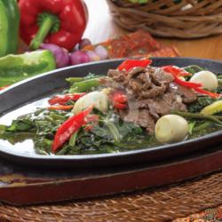Kangkung Cah Sapi Telor Puyuh
