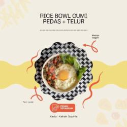 Rice Bowl Cumi Asin Pedas   Telur