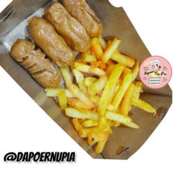 Paket Sosis Dan French Fries (ori/bbq/keju/balado)