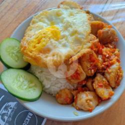 Nasi Bakso Sambal Bomb   Telor