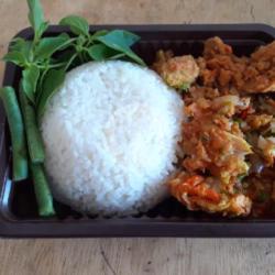 Ayam Geprek Cabe Ijo Ulek   Nasi