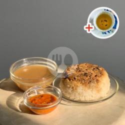 Nasi Tim Belitung Kuah Kaldu Ayam Non Msg 200ml Dingin Genmaicha (roasted Rice Tea) Ala Jepang