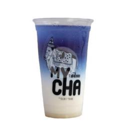 Blue Pea Iced Milk Tea