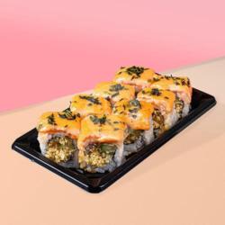 Aburi Salmon Mentai Roll Sushi, No Spicy (8 Pcs)