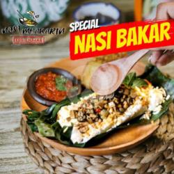 Nasi Bakar Cumi Asin Sambal