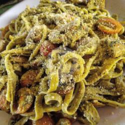 Spinach Mushroom Pesto Pasta