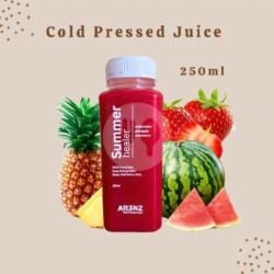 Summer Healer (watermelon, Pineapple, Strawberry) Cold Pressed Raw Juice 250ml Jus Buah Semangka Nanas Stroberi Murni Asli Alami Tanpa Tambahan Apapun