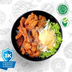 Nasi   Kulit Krispy Dibumbuin Manis Pedas