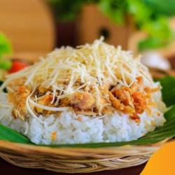 Nasi Telor Tempe Geprek Keju