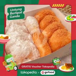 1 Voucher Tokopedia X 2 Box Donut Gula Mix