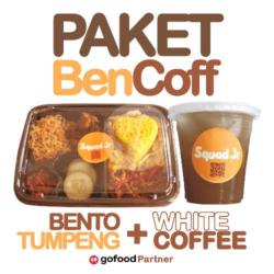 Paket Bencoff Squad Jr (bento Tumpeng Nasi Kuning Ayam Goreng   White Coffee Mango)