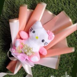 Buket Boneka Hello Kitty Pink Putih   Gift Cards