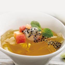 Chilled Lemongrass Jelly With Fruits