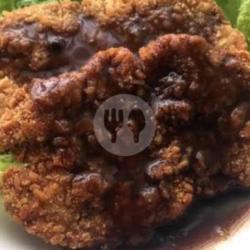 Ayam Geprek Saus Barbeque Pedas