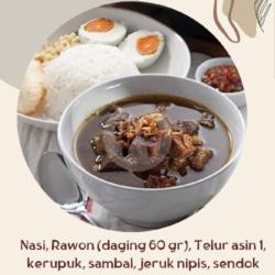 Paket 1. Nasi Rawon Telur Asin