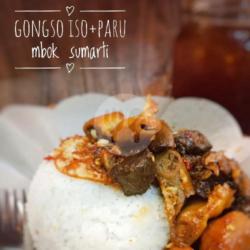 2 Porsi Gongso Paru   2 Nasi   2 Gelas Air Mineral