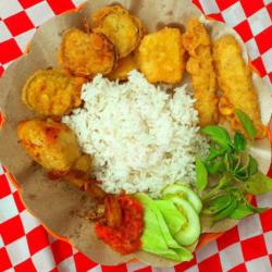 Paket 3,   Paha Bawah Nasi Terong Tahu Tempe