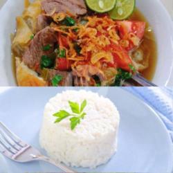 Sotomie Daging   Nasi Putih