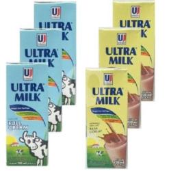 Susu Ultra Milk Coklat, Putih 200ml